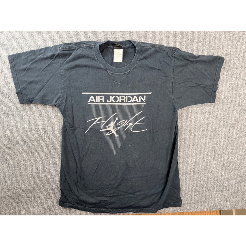 Vintage Jordan Flight Graphic Tee Shirt Small Black Cotton Y2K Streetwear Mens